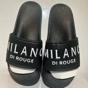 Milano Di Rouge Black Slide Sandals